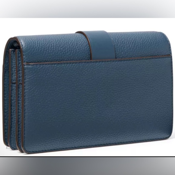 NWT MICHAEL KORS Triple Gusset Chambray Leather Crossbody Bag  dust bag - Picture 3 of 15